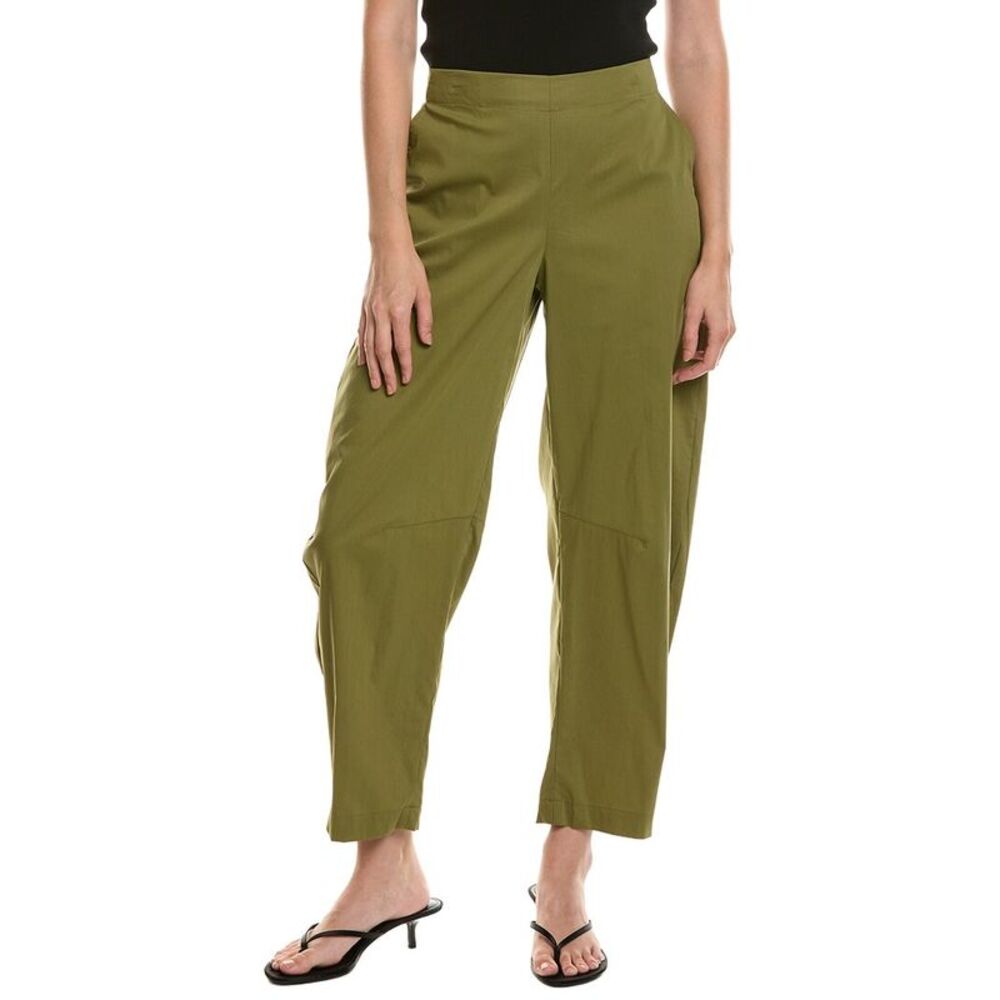 Anne Klein Womens  Elastic Back Barrel Leg Pant, Green